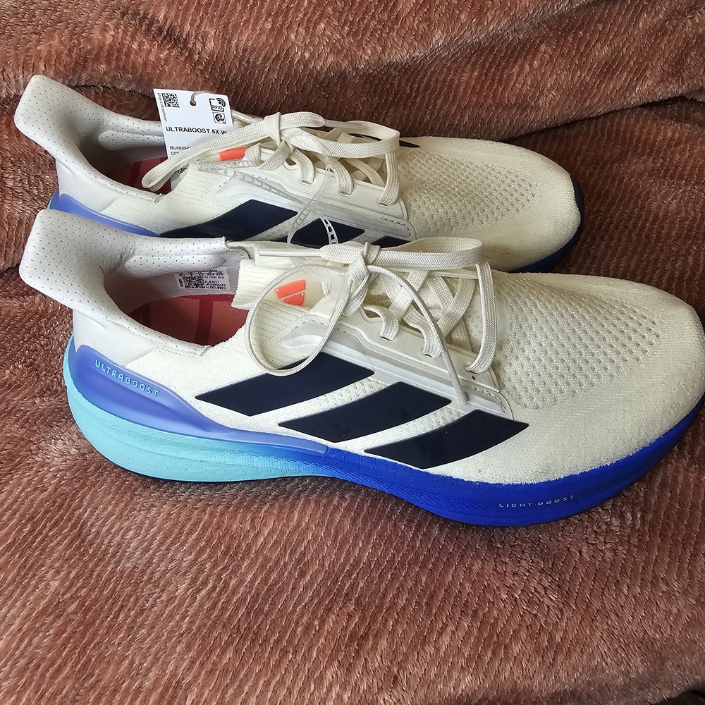 Adidas Ultraboost Cream and Blue Sneakers